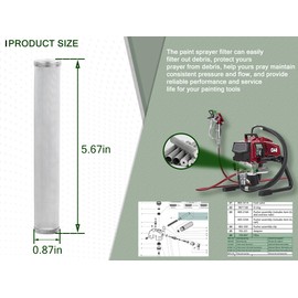 730-067 Paint Sprayer Filter, 100 Mesh, 5-Pack, Compatible with Titan 440, Impact 440, 540, 640, 740, 1040i, 640i, 840i, Elite 2000, PowrPin 3500, 5500 Paint Sprayer Filter for Titan Paint Spraye