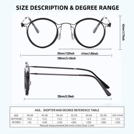 PEYEOISD Vintage Round Metal Frame Blue Light Blocking Reading Glasses 1.0 - Retro Style Anti Eyestrain Readers for Women & Men