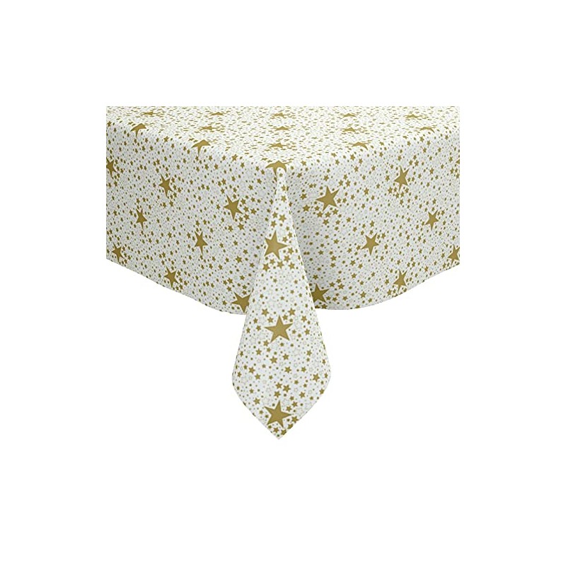 Karina Home Christmas Super Stars Gold PVC Vinyl Wipe Clean