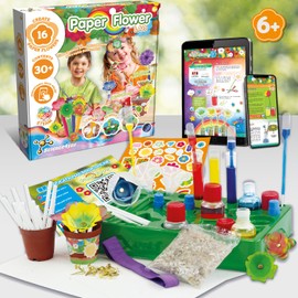 Science4You Craft Kit Make Your Own 16 Paper Flowers, Creative Educational Toy, Gift for Children Aged 6 7 8 9 Years Old