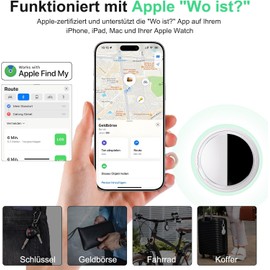 Bnlei Smart Air Tracker (1-Pack, Milk White) – Compatible with Apple Find My (iOS Only) | Bluetooth Key Finder for Keys, Wallets, Bikes, Luggage, Pets