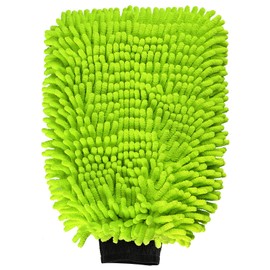AIDEA Car Wash Mitt Microfiber, 1PK-Scratch-Free& Lint-Free, Premium Chenille Microfiber Wash Mitt-Green Regular Size (7.12''X10.14'')