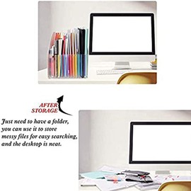 Daiilg Extended File Holder Folder Vertical A4 Vertical File Storage Basket Desktop 13 Pocket File Holder