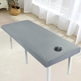 Harilla Massage Tischblatt Schönheitsbettblatt leichte Wickel Anti Slip Polyester Wiederverwendbare Saited -Bett -Bettlaken, Grau 60x185 cm
