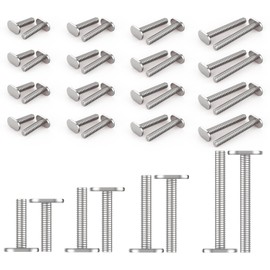 DALQUIS 40 Pcs 1/4"-20 T Track Bolts Kit, 4 Sizes T Slot Bolts 2-1/4", 1-1/2", 1-1/4", 1" Lengths, Universal T Track Accessories for Woodworking Jigs, Fixtures & DIY Projects