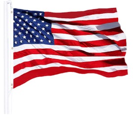 G128 - American Flag 5x8 FT Heavy Duty 100% Tough Nylon Embroidered Stars Sewn Stripes Brass Grommets USA US Flag