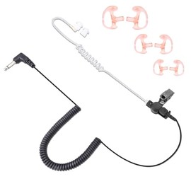 WaurpHud Radio Earpiece for walkie-Talkie with Mic,3.5mm Radio Ear Pieces Law Enforcement with Acoustic Tube PTT with 3 Pairs of Earmolds