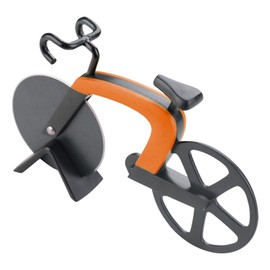 ShanSon Pizza Cutter Stainless Steel Pizza Bike Cutting Wheel with Non-stick Bike Pizza Slicer,White Elephant Gift for Pizza Lover, Funny Kitchen Gadgets, Mini Pizza Knife,Orange