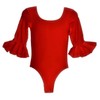 Girls Red Flamenco Dance Bodysuit, red