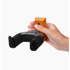 Gearlux Universal Self Locking Guitar Wall Hanger with Wooden Base, Auto Swivel, and Foam Padded Arms for Acoustic, Electric Bass, Mandolin, and Ukuleles
