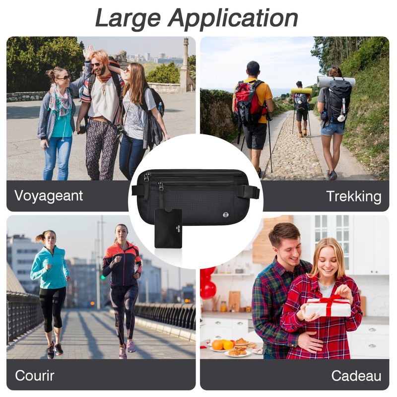 SPOKKI Secure Travel Waist Bag, black, Belt bag