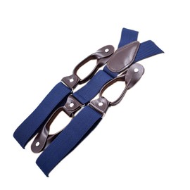 YiyiLai Fashionable Y-Shaped Suspenders, Men's, Adjustable, Business, Women's, Hanging Band, Button Type, Trouser Hanging, Width 1.4 inches (3.5 cm), navy