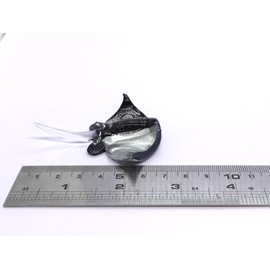 Sansukjai Black Diamond Stingray Miniature Figurines Animals Hand Painted Blown Glass Art W/22K Gold Trim Sea Collectible Gift Decorate