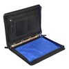 Luxury Real Leather Zip Around Folder File Detachable Metal Ring