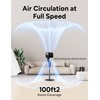 JRD Fan for Bedroom, 70° Oscillating Standing Fan, 100ft Quiet