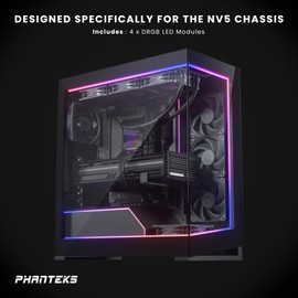 Phanteks (PH-PLEDKT_NV5_DBK01) NV5 Premium DRGB Kit, 3X D/A-RGB LED modules for NV5 Outer Frame, 1x D/A-RGB Motherboard Cable Cover, 1x D/A-RGB Power hub Included, Black
