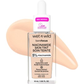 Base de Maquillaje Tinta Serum Niacinamida, Acido Hialuronico, Vitamina E, Cobertura Ligera,Acabado Natural, Skincare, Piel efecto Luminoso y