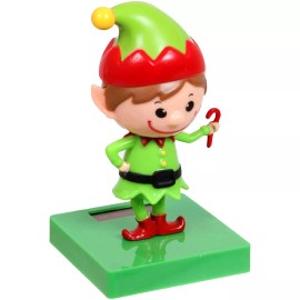 Christmas House Leprechaun SOLAR DANCER ROCKING ELF Shelf Holiday Helper Gnome Window Decoration