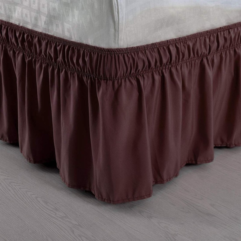 PiccoCasa Elasticated Bed Skirt Ruffled Bed Base Wrap Around Bed