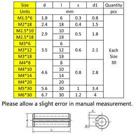 Slotted Spring Pin Assortment Set, 390 Pcs Mixed Sizes Manganese Steel Split Hollow Spring Pins Assorted Kit for Repair Projects, M1.5/M2/M2.5/M3/M4/M5/M6