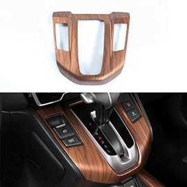 Auto Parts Port Peach Wood Texture Center Console Gear Shift Panel Cover Trim, Fits for 2017-2022 Honda CR-V, 75077-W