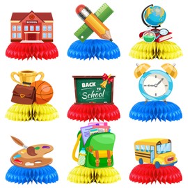 YumSur 9Pcs Back to School Decorations, Back to School Centerpieces for Tables, Back to School Party Supplies Perfect for Classroom Decorations and School Events