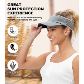 choshion Sun Visor Hats For Men Women Lightweight Portable Stretchy Sun Hat For Running Tennis Golf