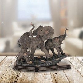 7"H Elephant Family Playing Together Figurine Ornament Home Decor Unique Gift