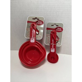 Betty Crocker 8pcs combination set of measuring cups And spoons-Red-New