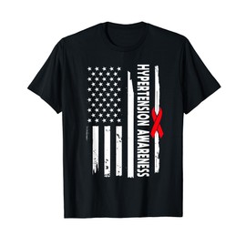 American Flag Hypertension Awareness High Blood Pressure USA Women Men T-Shirt