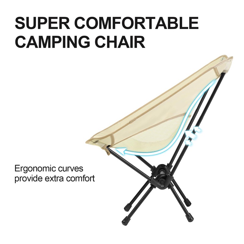 CAMEL CROWN Portable Camping Chair Lightweight Compact Folding Chair Mesh