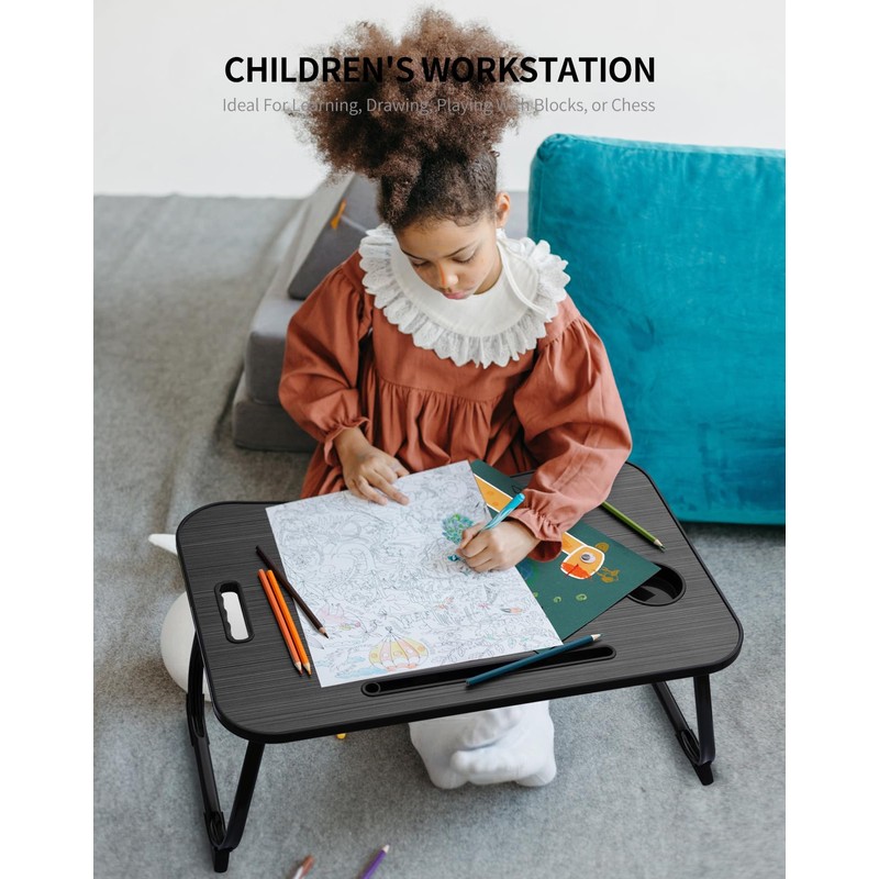 ZEAPTAC Laptop Bed Desk, Foldable Lap Table, Portable Study Table,