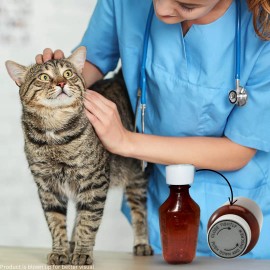 Piccard Meds 4 Pets Amber Oval Bottle 4oz Graduated with Measurements and Child Proof Cap, Single