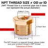 1/2" NPT Male to 1/4" NPT Female Brass Hex Bushing