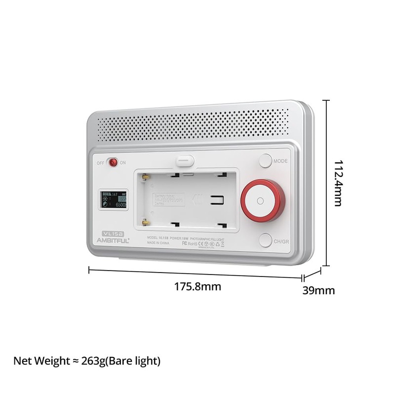 AMBITFUL Video Lighting with App Control, RGB Full Colour, 10