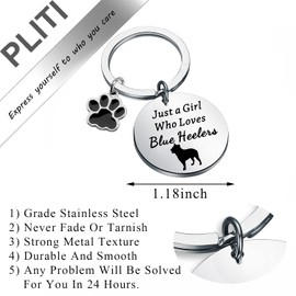 PLITI Blue Heeler Gift For Dog Lover Just A Girl Who Loves Blue Heelers Keychain Blue Heeler Owner Gift (girl loves blue heelers ky)