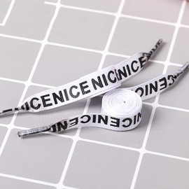 Daimay 4 Pairs Nice Text Printed Flat Shoelaces Replacement Shoelaces for Sneakers Shoelaces Swap - 1.2 m - Black/White/Grey/Red