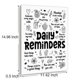 YEOION Daily Reminder Wall Decor for Women Girls,Inspirational Daily Affirmation Wall Art Canvas Frame Print for Therapy Office Women Room Wall Decor