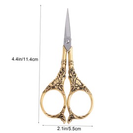 Operitacx 1 Stück Kreuzstichschere spitzmaschine Cutter stoffschere Schneiderschere Bastelschere Anhänger Kräuterschere Nähschere im antiken Stil Fadenabschneider mit Lilienmuster Golden