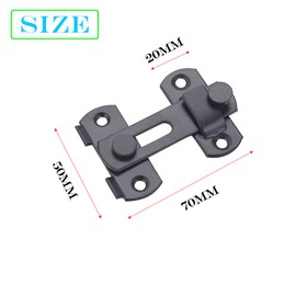CEEYSEE 4 Pcs Stainless Steel Flip Latch Safety Door Lock Bolt Lock with Sliding Barn Door Lock for Bathroom, Outdoor, Garage, Window, Garden,Cabinet Pet Cage Crate Fitting (BlackFK)