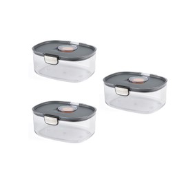 Progressive International ProKeeper+ 3 Qt (2.8 L) Airtight Food Storage Container with Terracotta Disk for Freshness, Stackable & Dishwasher Safe, Ideal for Cookies, Baked Goods, & More 3-Piece Set