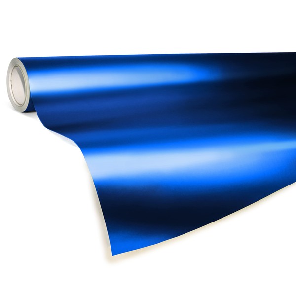 Blue Satin Chrome Conformable Stretch Vinyl Wrap Roll with VViViD