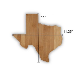 Vastigo Texas State Shaped Bamboo Serving and Cutting Board 11” by 11.25”