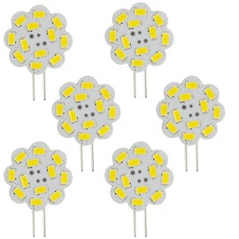 Edearkar 2W G4 LED Light Bulbs(6 Pack) LED Disc 20W Halogen Replacement Bulb,180 Degree Beam Angle,6000K Daylight White,Dimmable, AC/DC 12V,G4 Bi Pin Lamp for Ceiling Recessed Puck