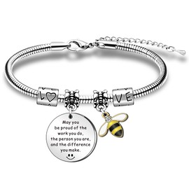 SMARGO Leaving Gifts for Colleagues Thank You Bracelet for Women Thanksgiving Day Birthday Christmas Gifts May You Be Proud of The Work You Do Bracelet Present