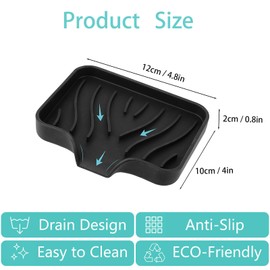 Silikon Seifenschale mit Ablauf,2 Pcs Seifenschalenn Silikon Seifenhalter Badewanne Seifenablage Waschbecken für Bad Küche Zähler (Weiß, Schwarz)