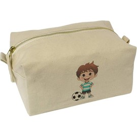 'Football Player Boy' Canvas Wash Bag/Makeup Case (CS00041930)
