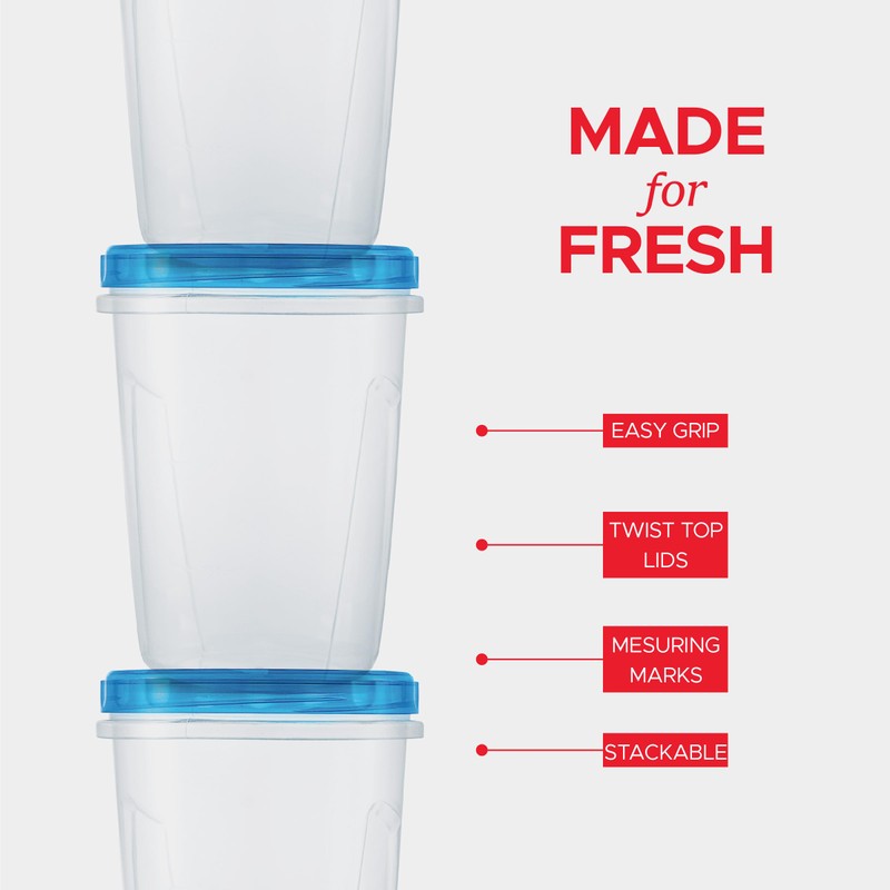 10 Pack Leakproof Freezer Containers for Food with Twist Top