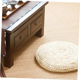 Holibanna Japanese Decor Car Sofa Throw Pillows Round Filled Cushion Round Floor Cushion Yoga Room Decorations Hand-Woven Cushion Round Straw Weave Cushion Straw Weaving Cushion 2 Pcs