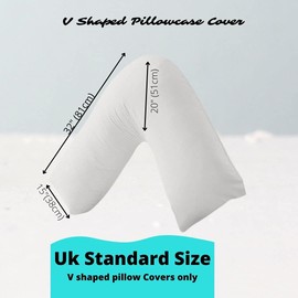 NURBAY V Shaped Pillowcase cover 100% Polycotton V pillow case cover - Neck & Back Support Orthopaedic Pregnancy Nursing V shape Pillow case cover only - Envelope Closure (Lilac)